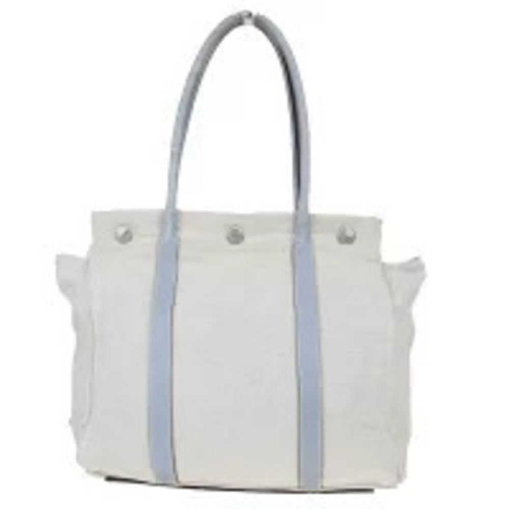 Prada Canvas Leather Tote Bag Gray